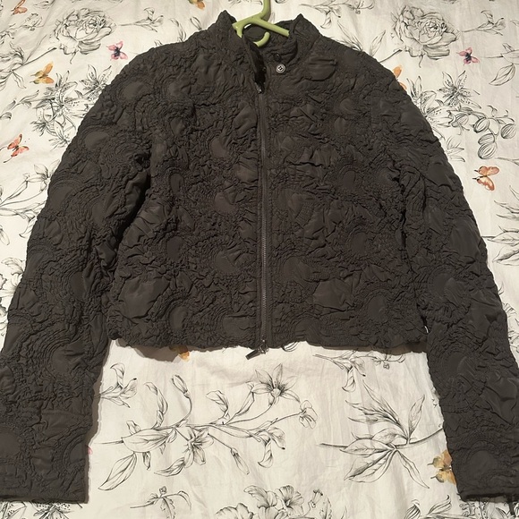 bebe Jackets & Blazers - Bebe Black Bomber Jacket with Lace Detail